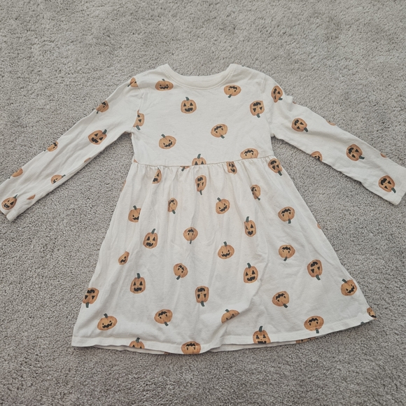 Old Navy Other - Old Navy Kids Pumpkin Print Dress - Cream and Orange